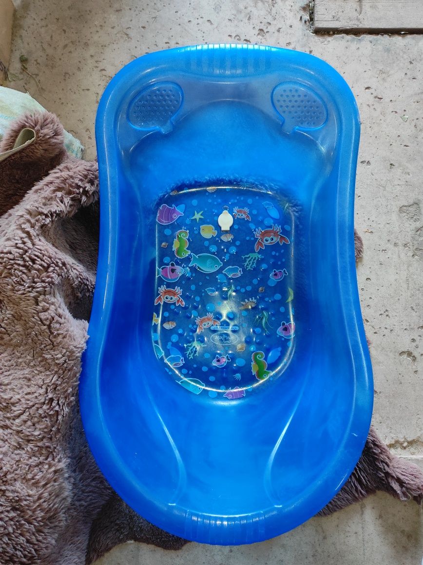 Дитяча ванночка sevi bebe зі зливним отвором і гамак