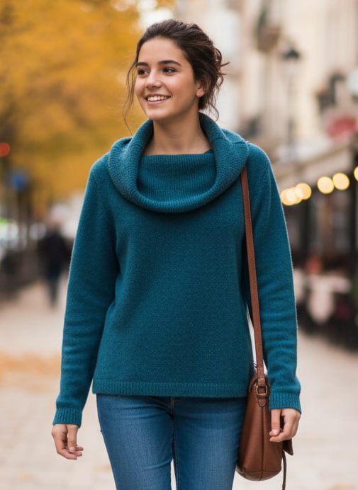 Елегантний в'язаний светр (світер) marks & spencer з коміром-хомутом –