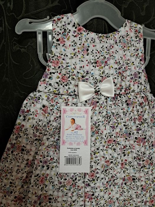 Śliczna sukienka letnia z czapeczka rozmiar 62