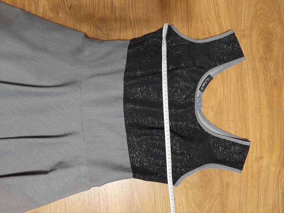 Sukienka szara na wesele ślub chrzciny bal roz. 40