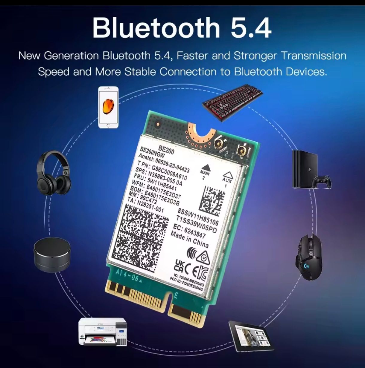 Kit placa de rede WiFi 7 M.2