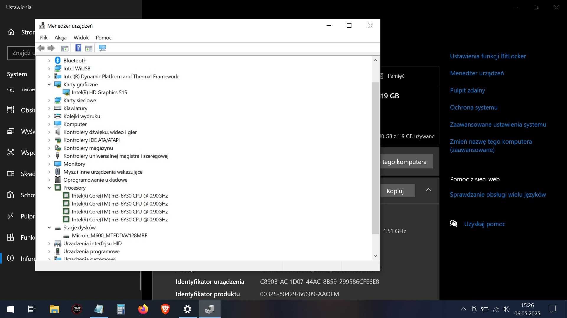 ASUS ZenBook UX305C M3-6Y30/4GB/128SSD/Win10 biały