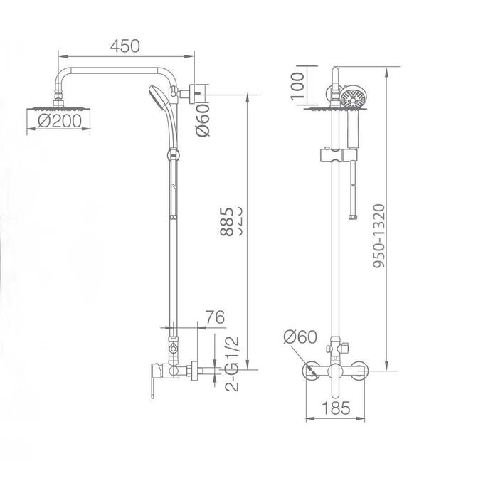 Coluna De Duche - Nova com embalagem