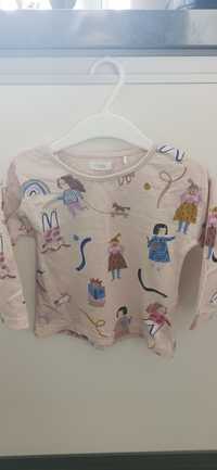 Next bluzla bluzeczka z rękawem beżowa w laleczki dziewczynki tęcza