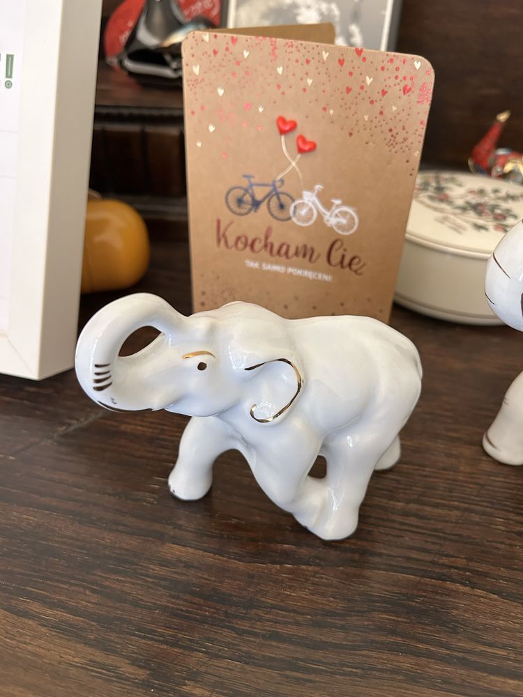 Porcelana porcelanowy słoń słonie Chodzież made in poland