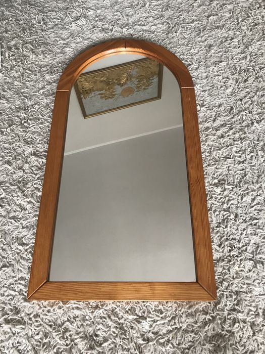 Lustro ścienne Pol Rama w drewnianej ramie 90/50 PRL