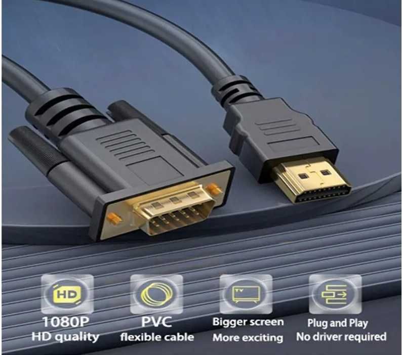 HDMI męski na VGA Male 1080P, długość: 1.8 m.
