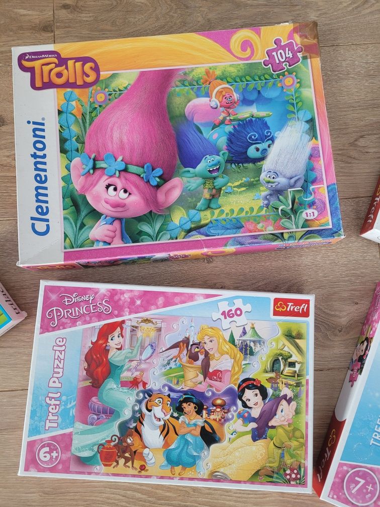 PUZZLE 104+160+200 6+ 7+ Trolle Disney Minnie Księżniczki