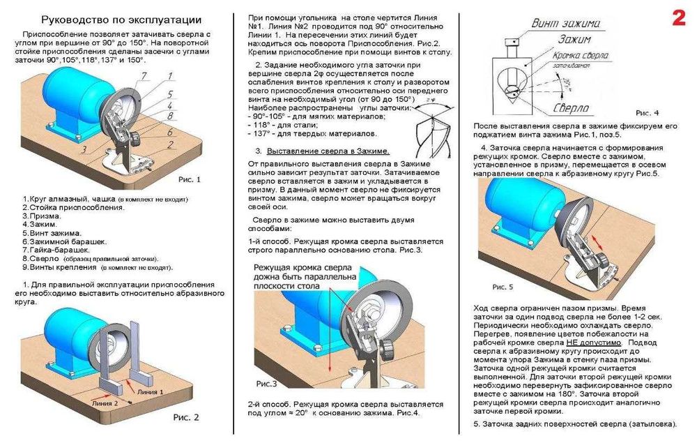 Приставка V3.0 для заточки сверл на точиле 500 гр