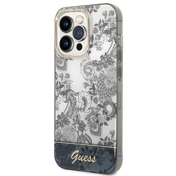 Etui Guess do iPhone 14 Pro z kolekcji Porcelain - Szary