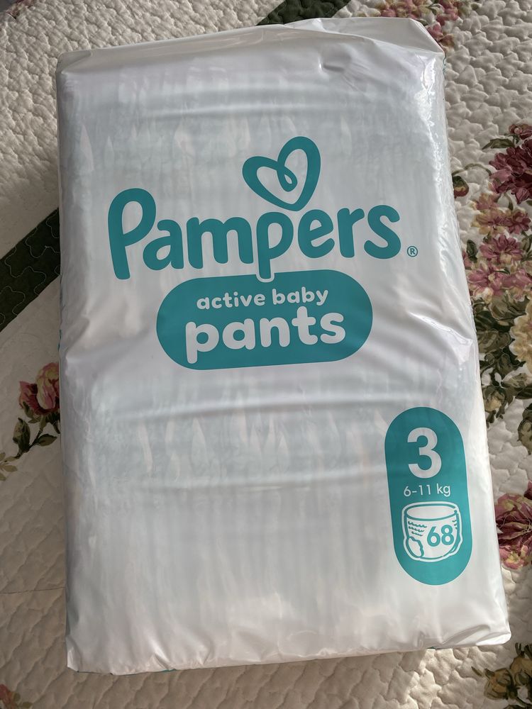 Підгузки- трусики Pampers active baby pants 3, від 6 до 11кг/ 68штук