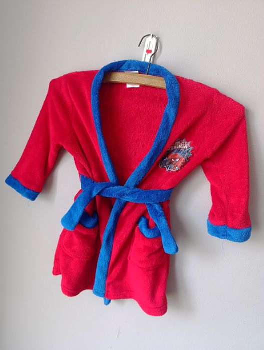 Szlafrok dziecięcy, chłopięcy, dziewczęcy, unisex, czerwony, Spiderman