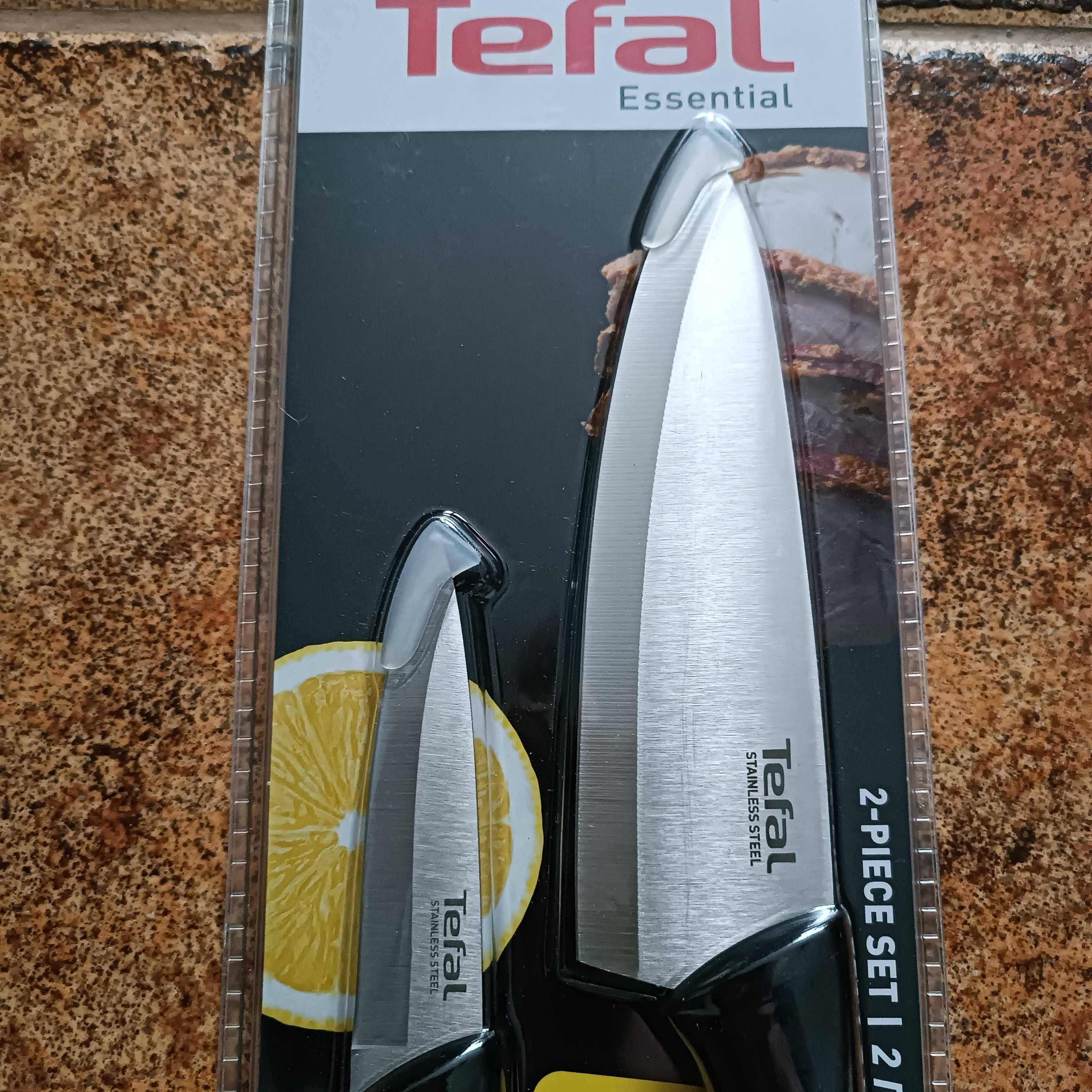 Nowy komplet TEFAL 2X Patelnia  26 -25 cm + Zestaw  2 Szt Noży Okazja