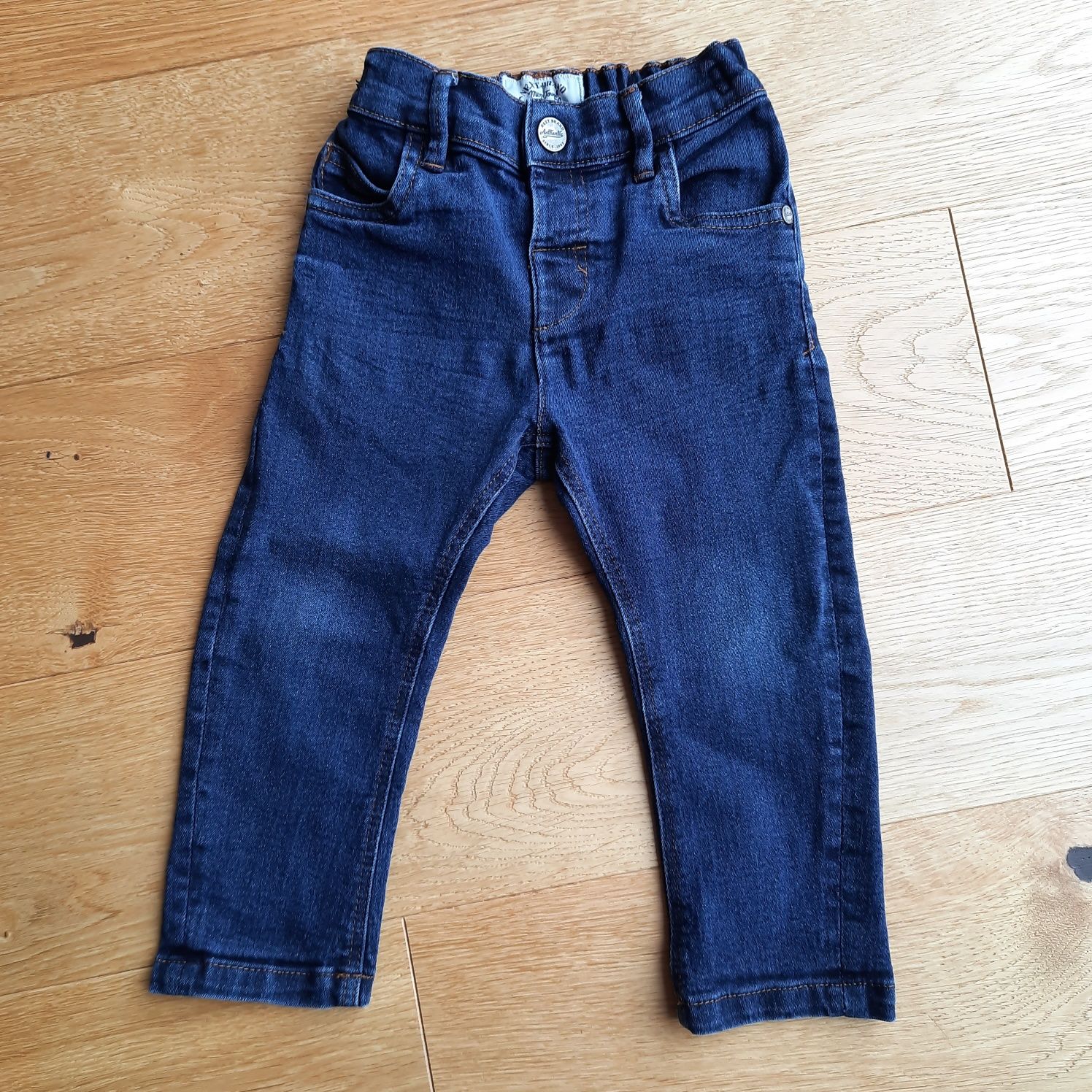 Spodnie 86 Next jeansy granatowe chłopięce regulacja w pasie