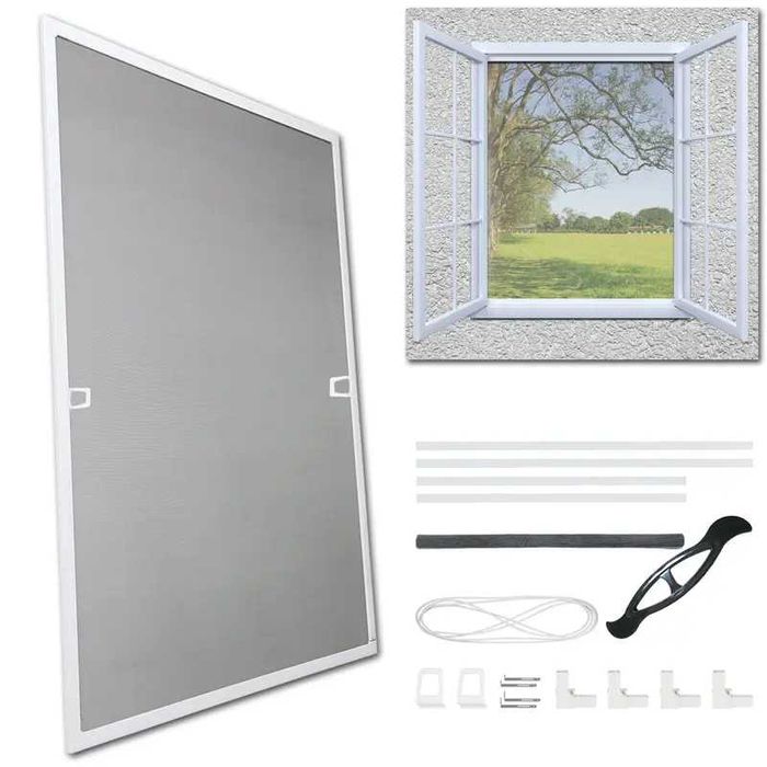 Ekran przeciwkomarowy na okno z ramką aluminiową moskitiera 80X100cm