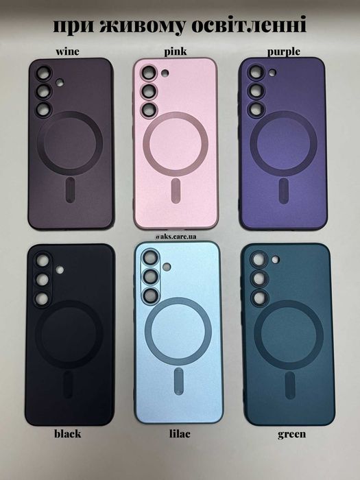 Бордовий марсала силіконовий чохол MagSafe з лінзами Samsung A/S/Note