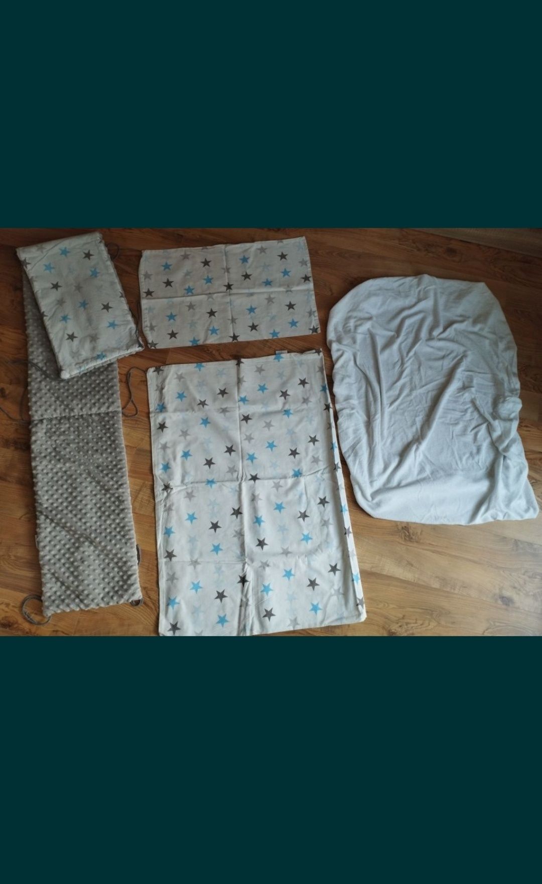 Zestaw pościeli do łóżeczka , wypełnienie, ochraniacz,wyprawka
