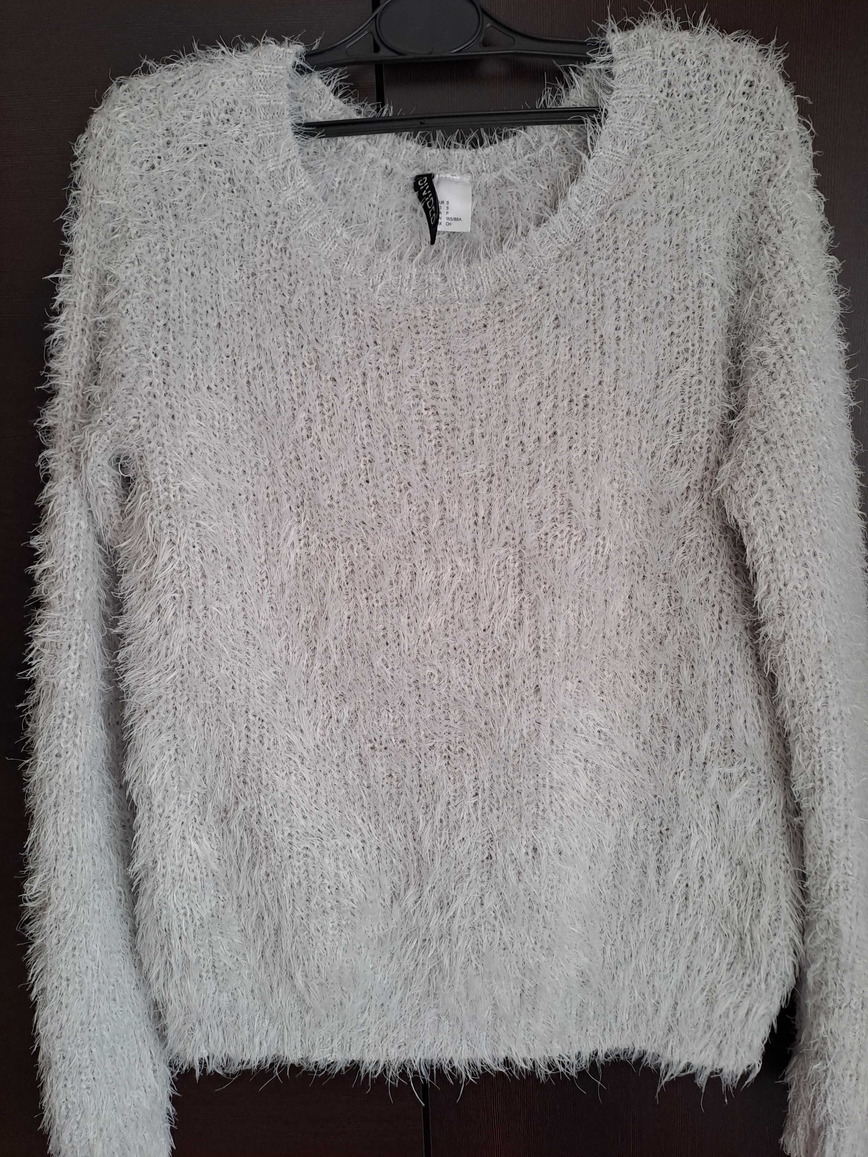 Włochaty sweter damski H&M/ rozmiar S