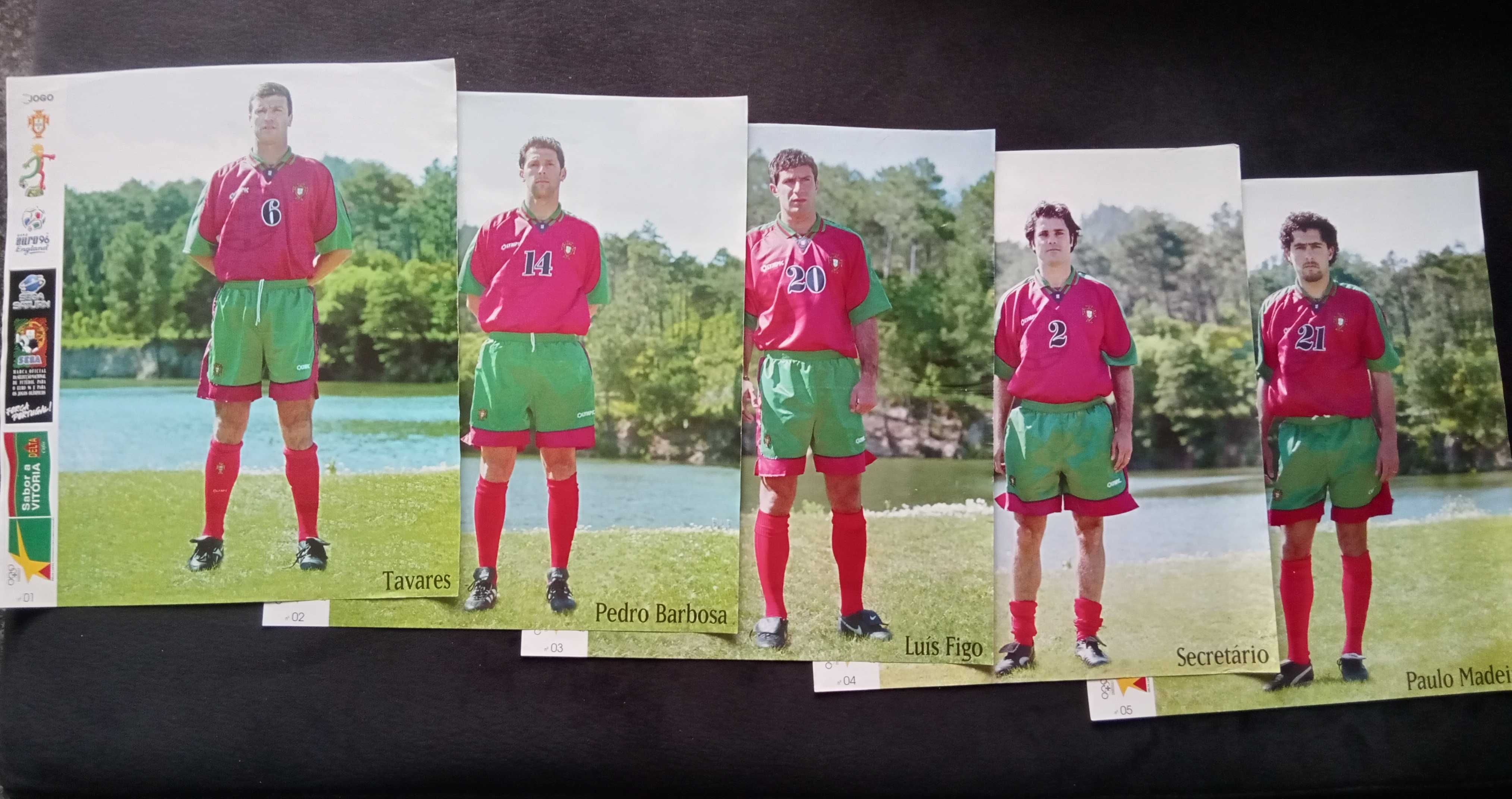 24 posters jogadores portugueses convocados europeu  futebol 1996