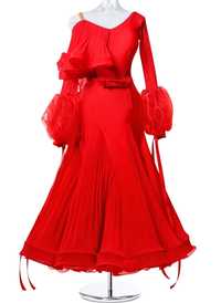 Nowa sukienka do standardu tańca towarzyskiego czerwona 146-155 standa