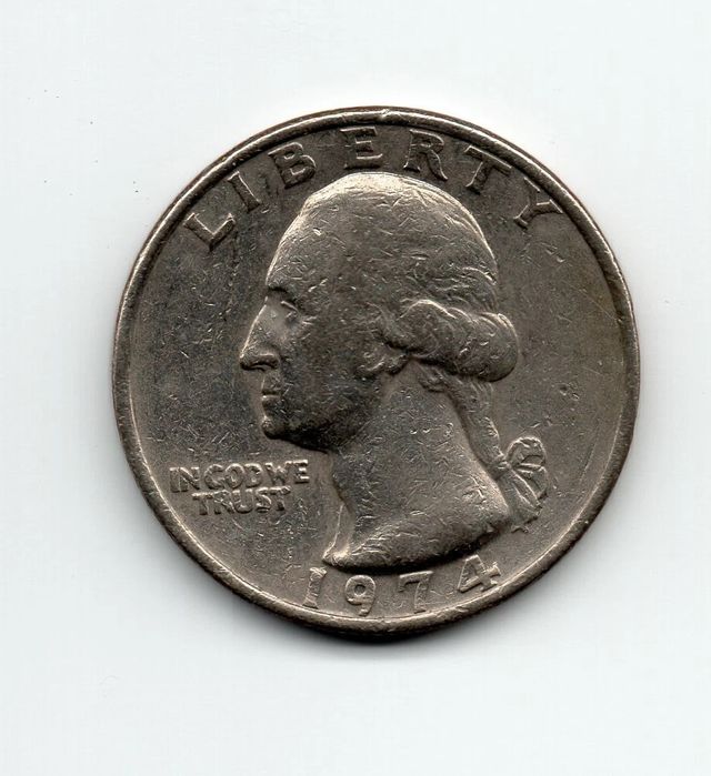 Moeda de um quarto de dólar 1974