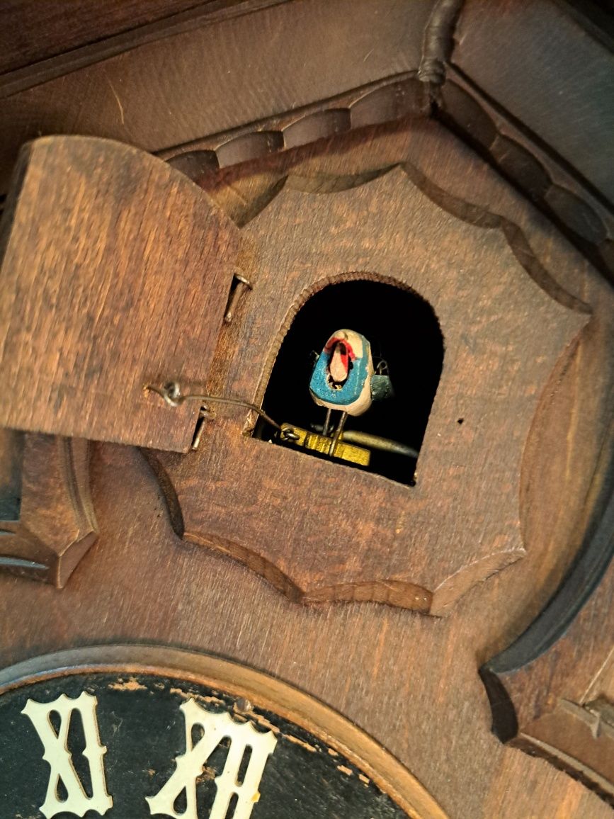 Zegar z kukułką Schwarzwald Rudolf Bauerle St. Georgen drewniany