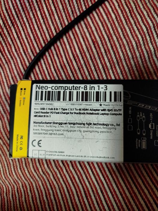 USB-HUB (концентратор) 8 в 1 USB Type C (PD/USD/HDMI/RJ-45/TF/SD/USB)