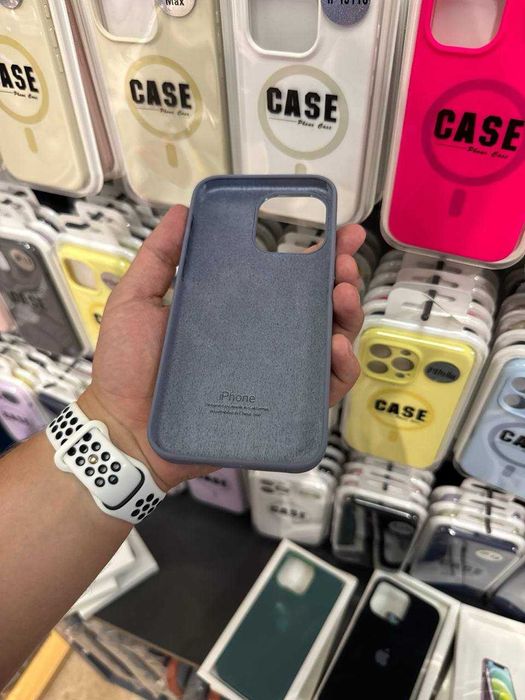 Чехол Silicone Case Metal Buttons (AA) для iPhone