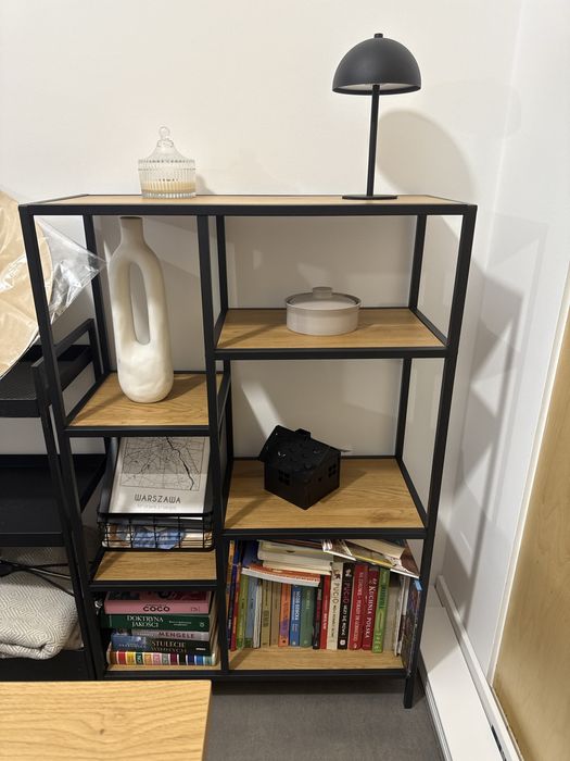 Regał ciepły dąb półka industrialny