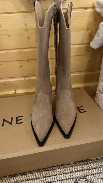 Бежеві козаки ковбойки замш one by one 37 р