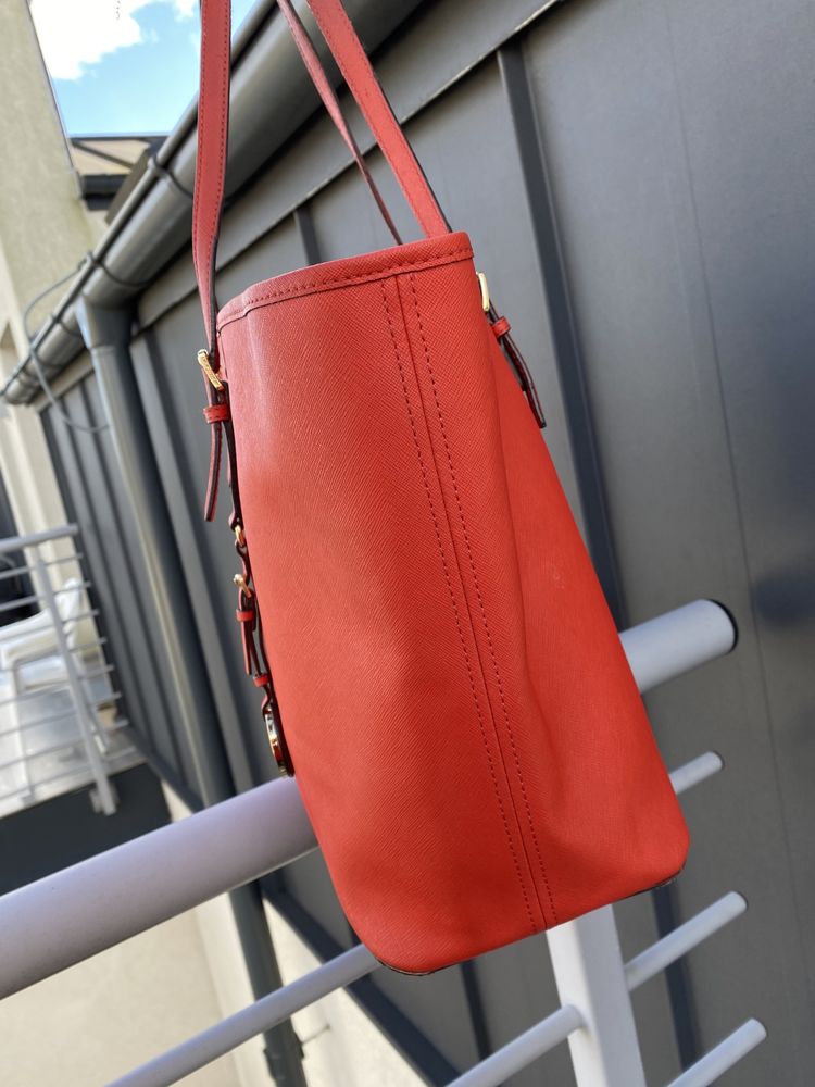 Oryginalna shopperka skórzana michael kors