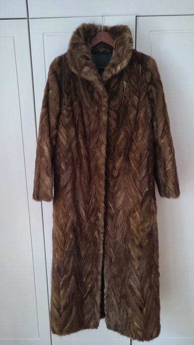 Długie futro z norek L/XL