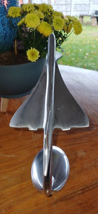 Ekskluzywna statuetka Concorde z lat 80–90 – hand made, aluminium