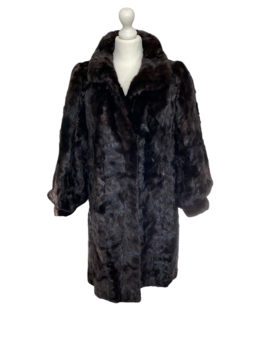 Naturalne futro z norek, czekoladowy brąz, L, stan igła!