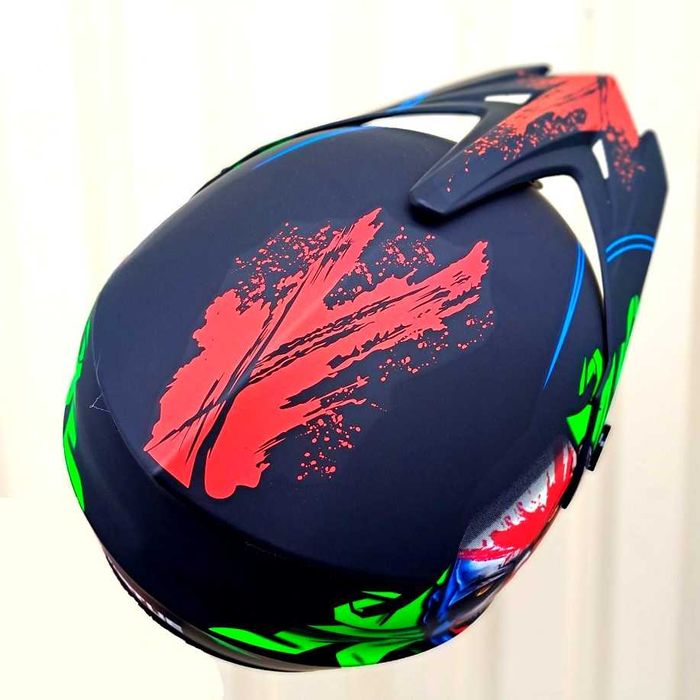 Кроссовый мото шлем Pit Bike Mad Joker с очками и перчатками