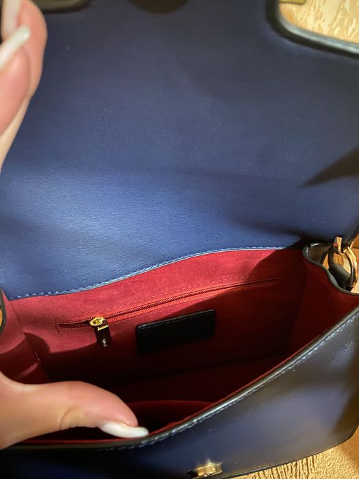 Синя сумка Gucci з ремінцем нова клатч сумка