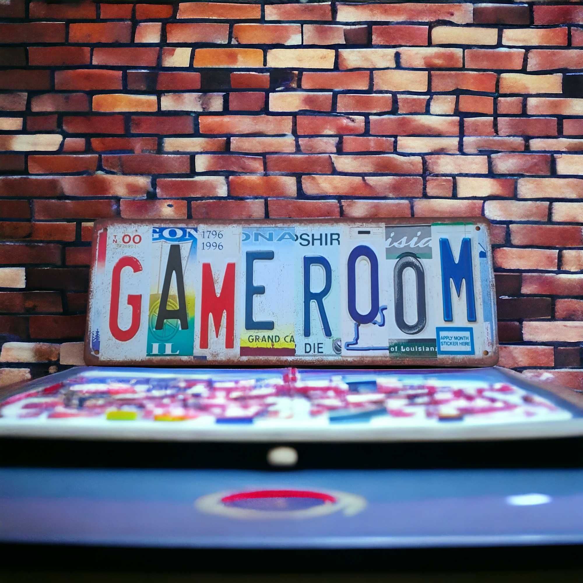 Tabliczka informacyjna GAME ROOM 40x15 cm, dekoracja ścienna