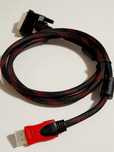 Кабель HDMI (папа) -DVI (папа)   Кабель HDMI - DVI   1.5м  с ферритами