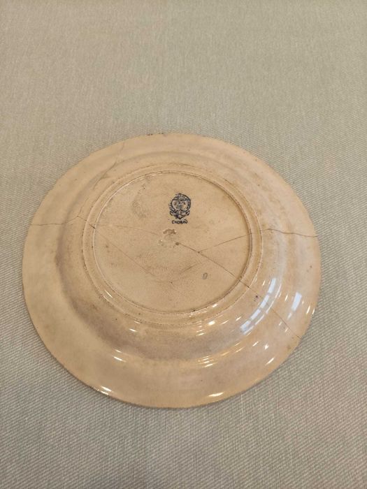 Antigo Prato CHORÃO (Azul e Branco) - C/ DEFEITO