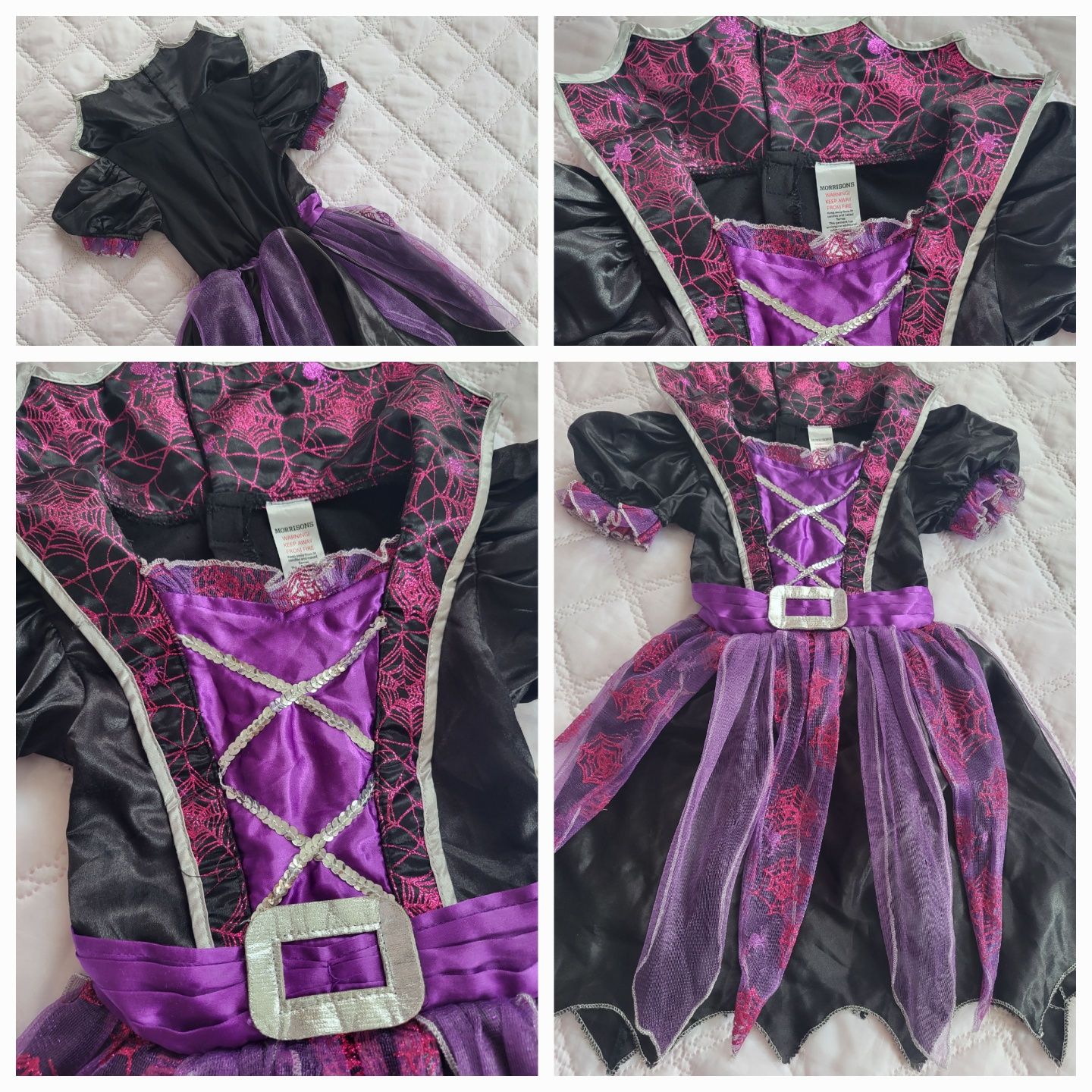 Карнавальный костюм платье Вампирша, Колдунья, Скелет 5-6, 7-8 лет