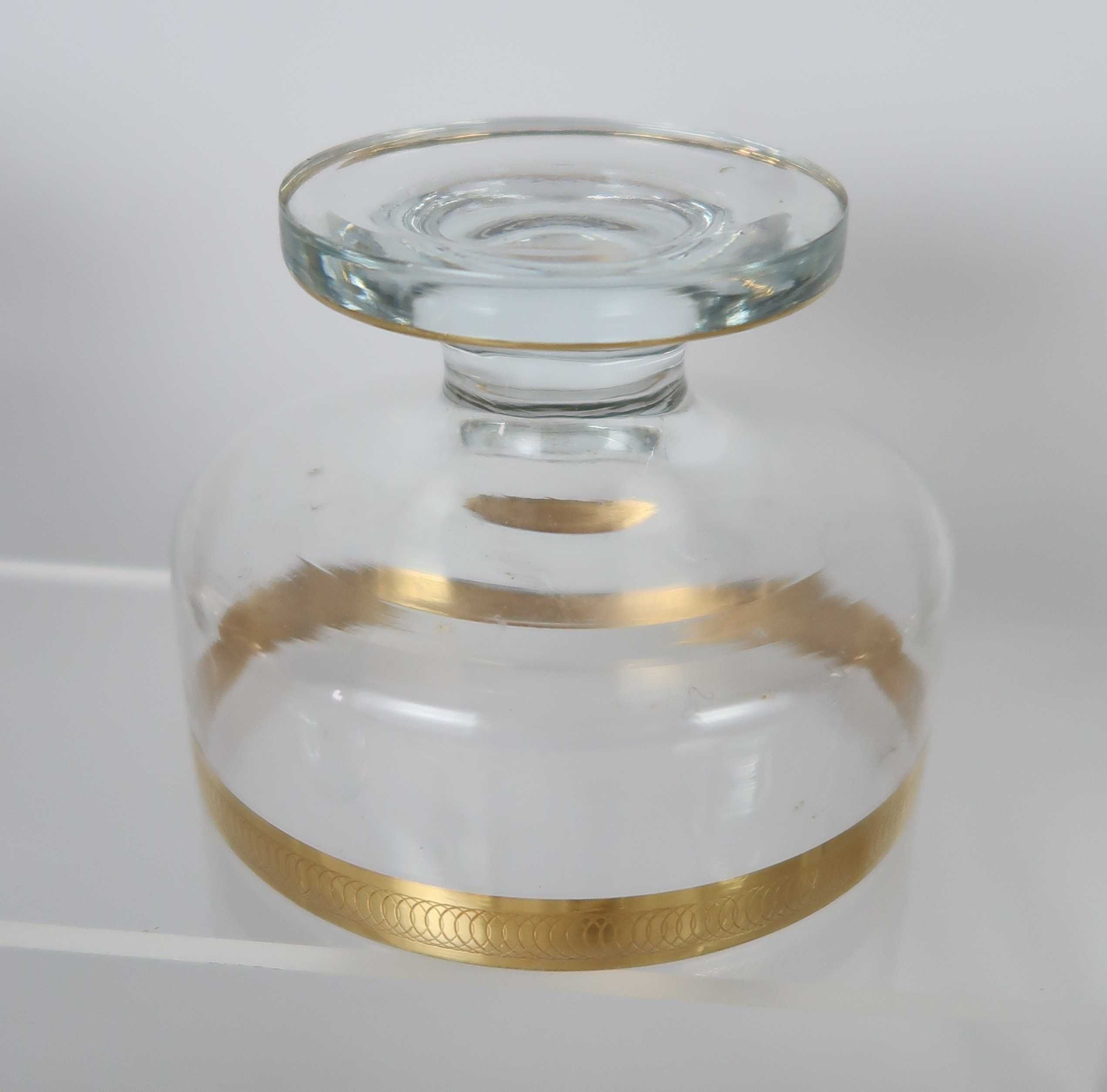 15 taças para champagne em cristal - rebordo dourado