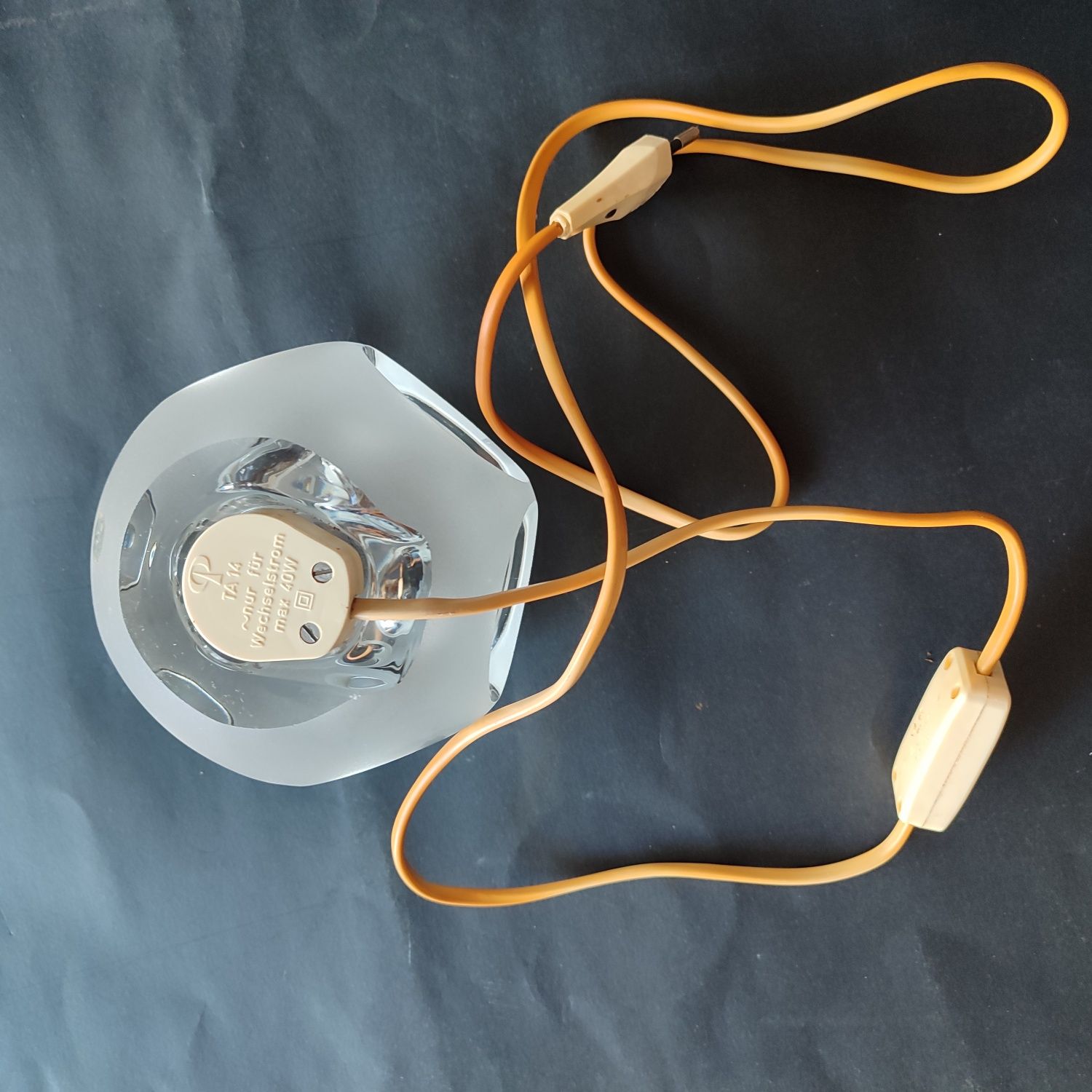 Szklana lampka kula optyczna Peil Putzler space age vintage