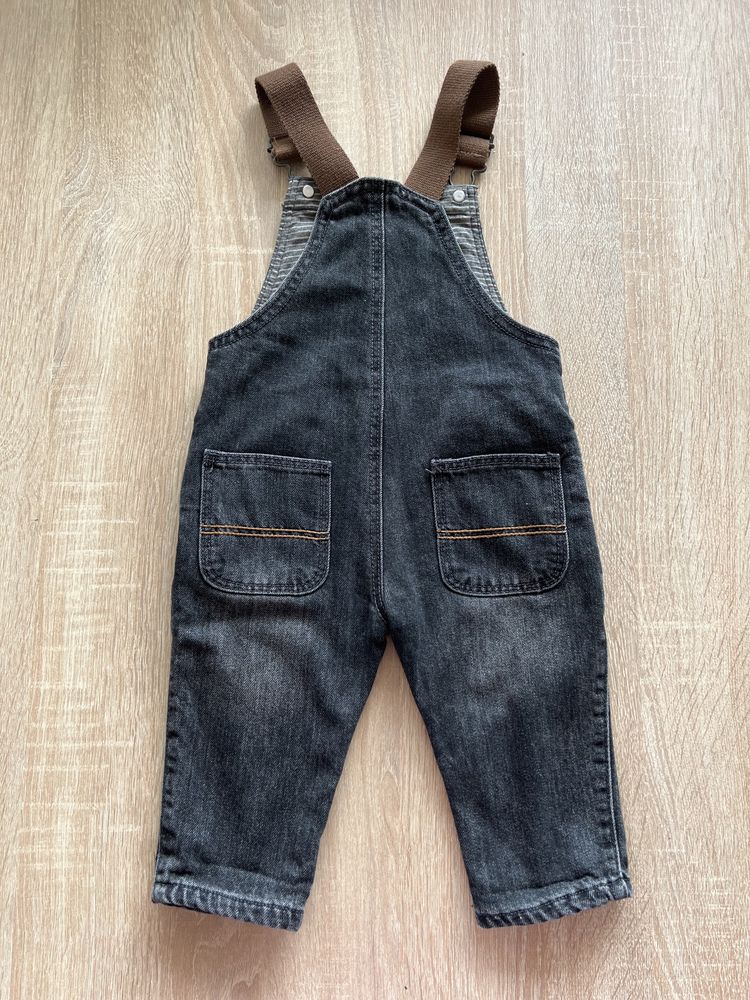 ZARA super spodnie jeansy ogrodniczki chłopięce ocieplane 80 cm!