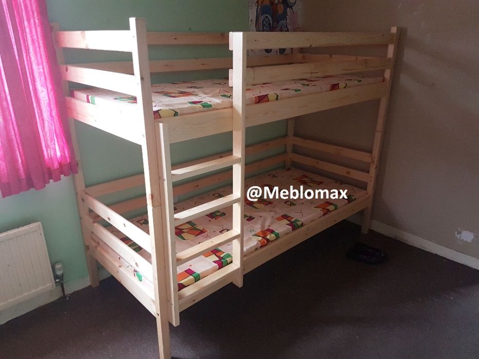 Nowe łóżko piętrowe ELEGANCIK dla dzieci dorosłych lite drewno sosnowe