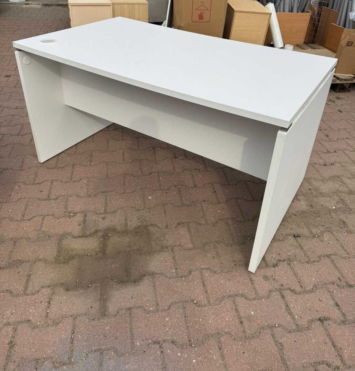 Biurko białe 140x80 cm biurka białe stoły biurowe do biur szkół domu
