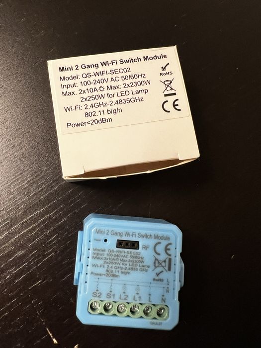 Mini Módulo de Luzes Wi-Fi Simples (2 gang) – Tuya / Smartlife