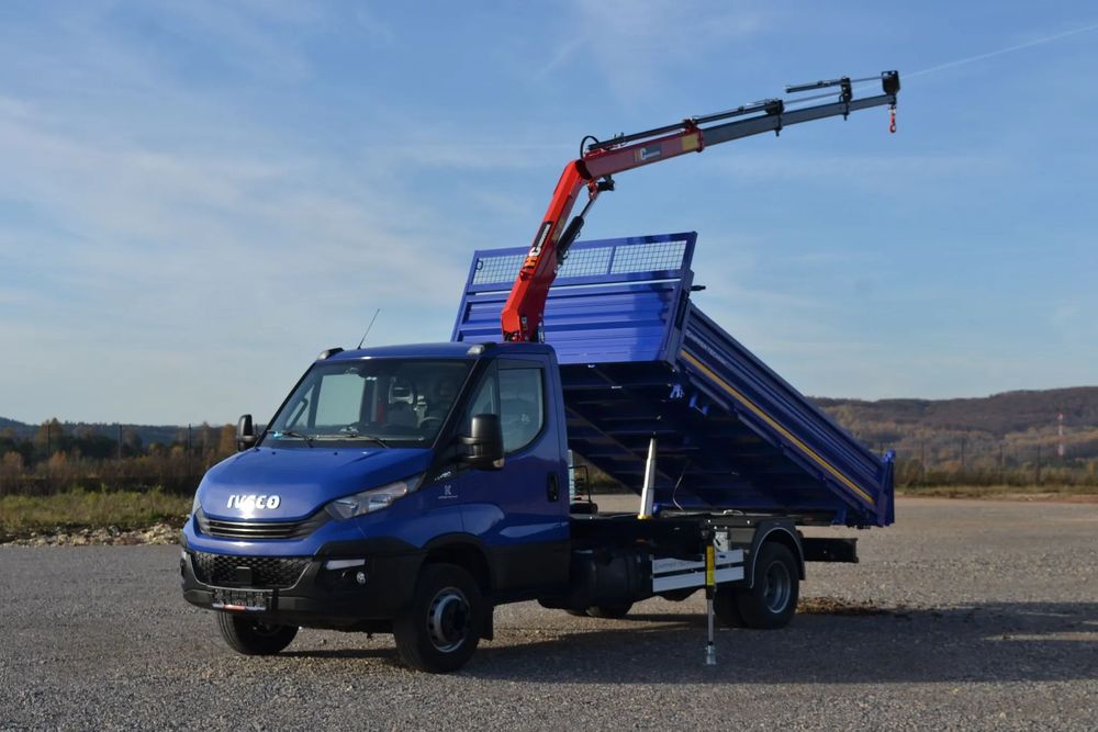 Iveco Daily 72C18 70C18 Nowy 3-stronny WYWROT Kiper Wywrotka Nowy HDS Żuraw HC 45A3 Dźwig Fassi F40  65C 50C 35C HMF Hyva Hiab Palfinger Salon PL Niski Przebieg SUPER STAN
