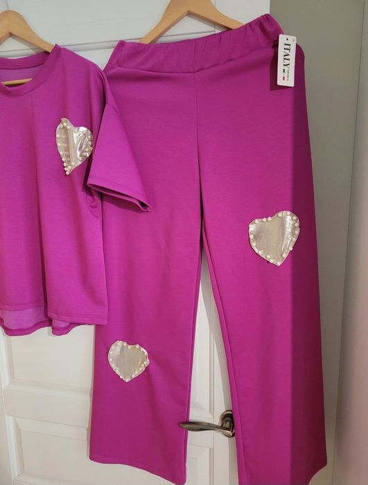 Komplet garnitur fuksja