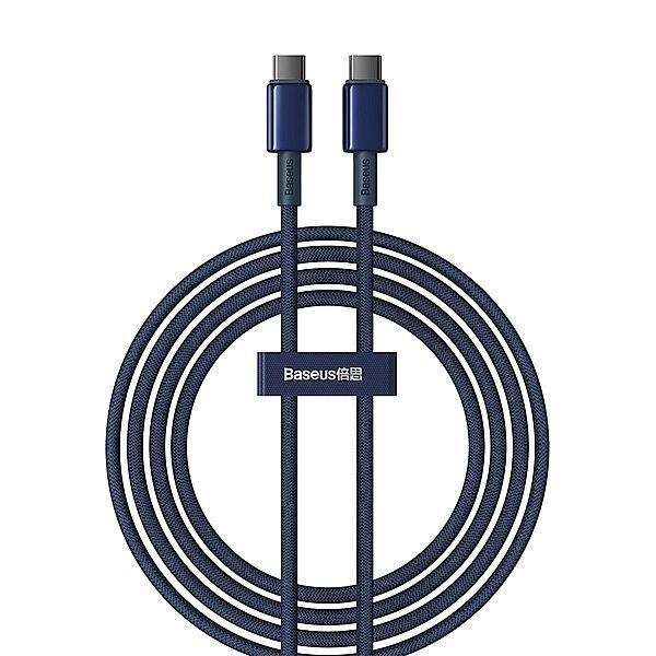 Kabel Baseus Tungsten Gold Usb-c / Usb-c 100w 2m - granatowy