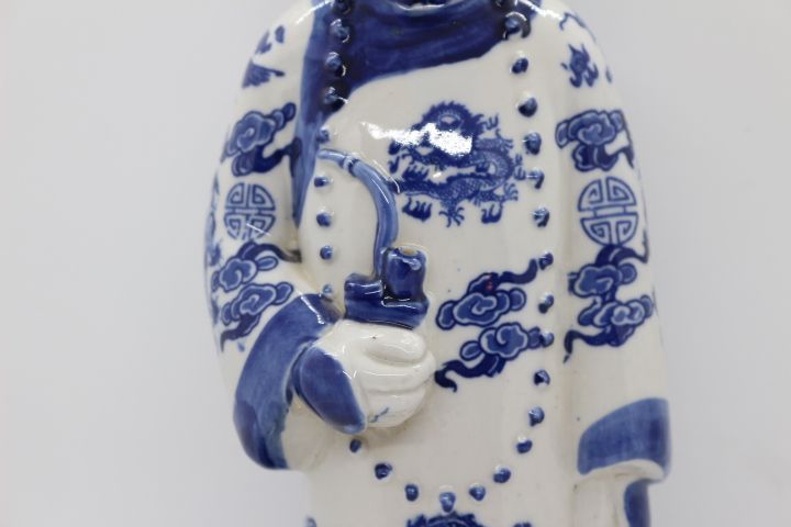 Dignatária Escultura Porcelana Chinesa Dragões séc. XIX 34 cm MARCADA